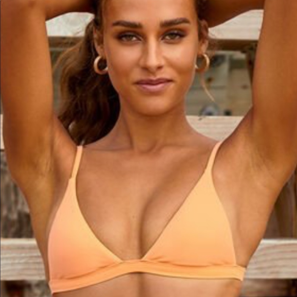 Peach Triangle Bikini Top